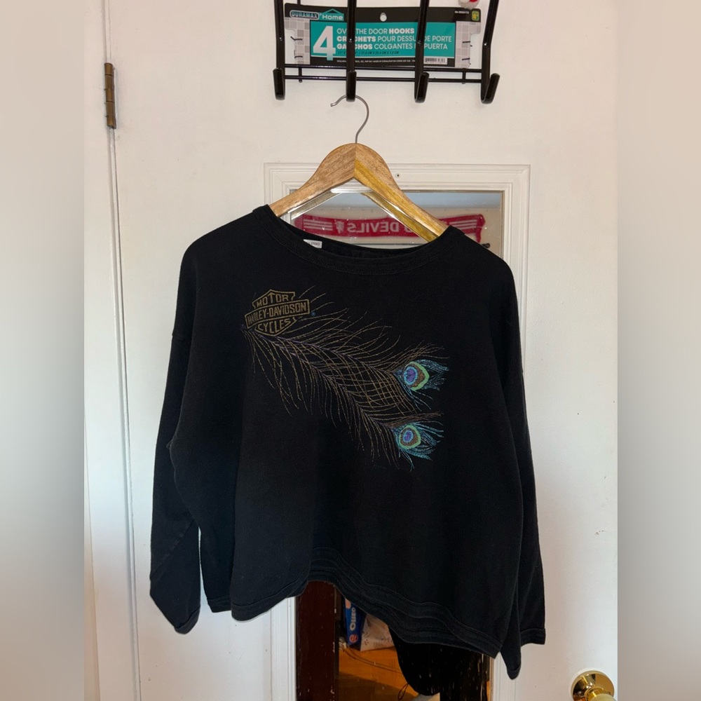 Vintage 1988 Harley Davidson Cropped Longsleeve tee
